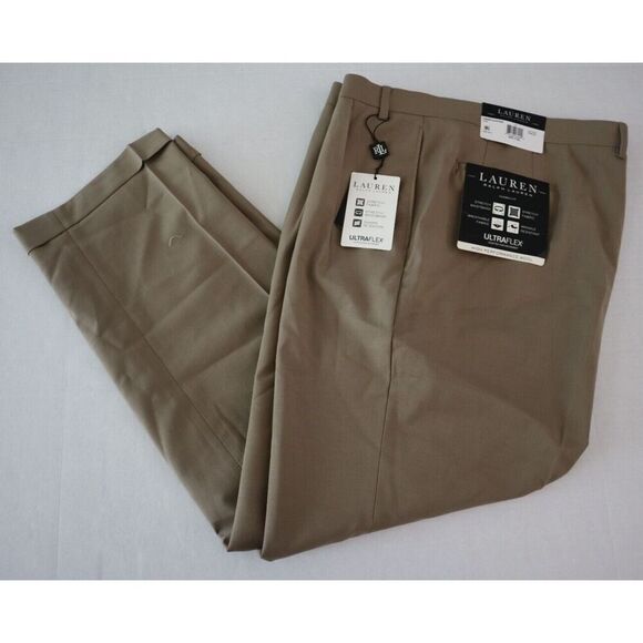 Lauren Ralph Lauren Men's Sz 48x30 Tan UltraFlex Wool Blend Dress Pants - Picture 8 of 9